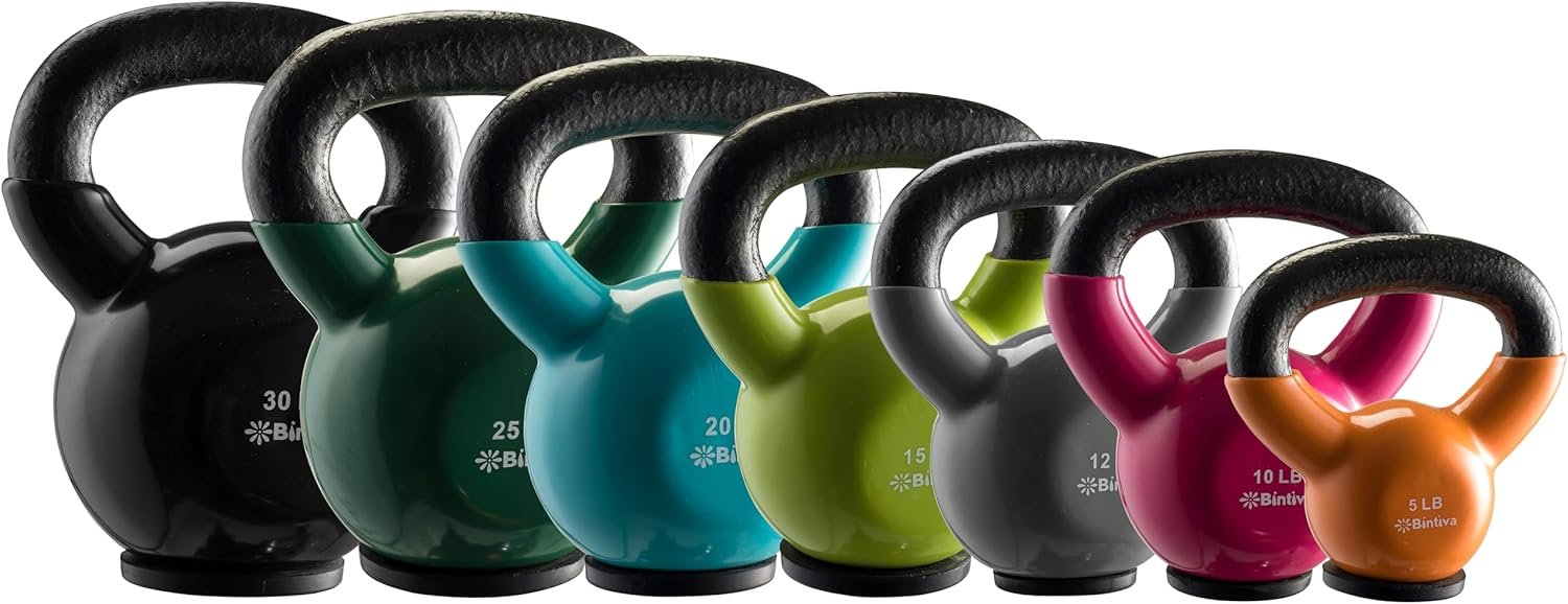 Kettlebell Sets Professional Grade – Strength Training Kettlebells for Home Workout – Cast Iron Kettle Bell Weight Sets for Men & Women with Special Protective Bottom