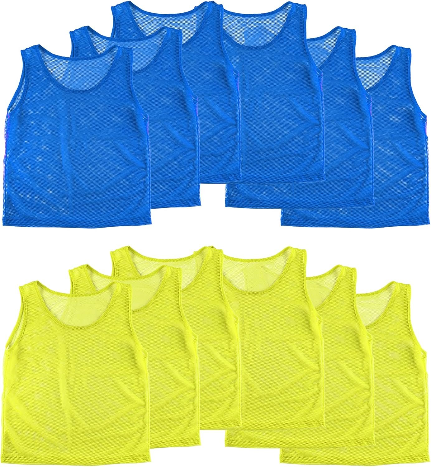 Super Z Outlet 12 Pinnies Scrimmage Vests Team Practice Jersey for Child Youth Teen Lightweight
