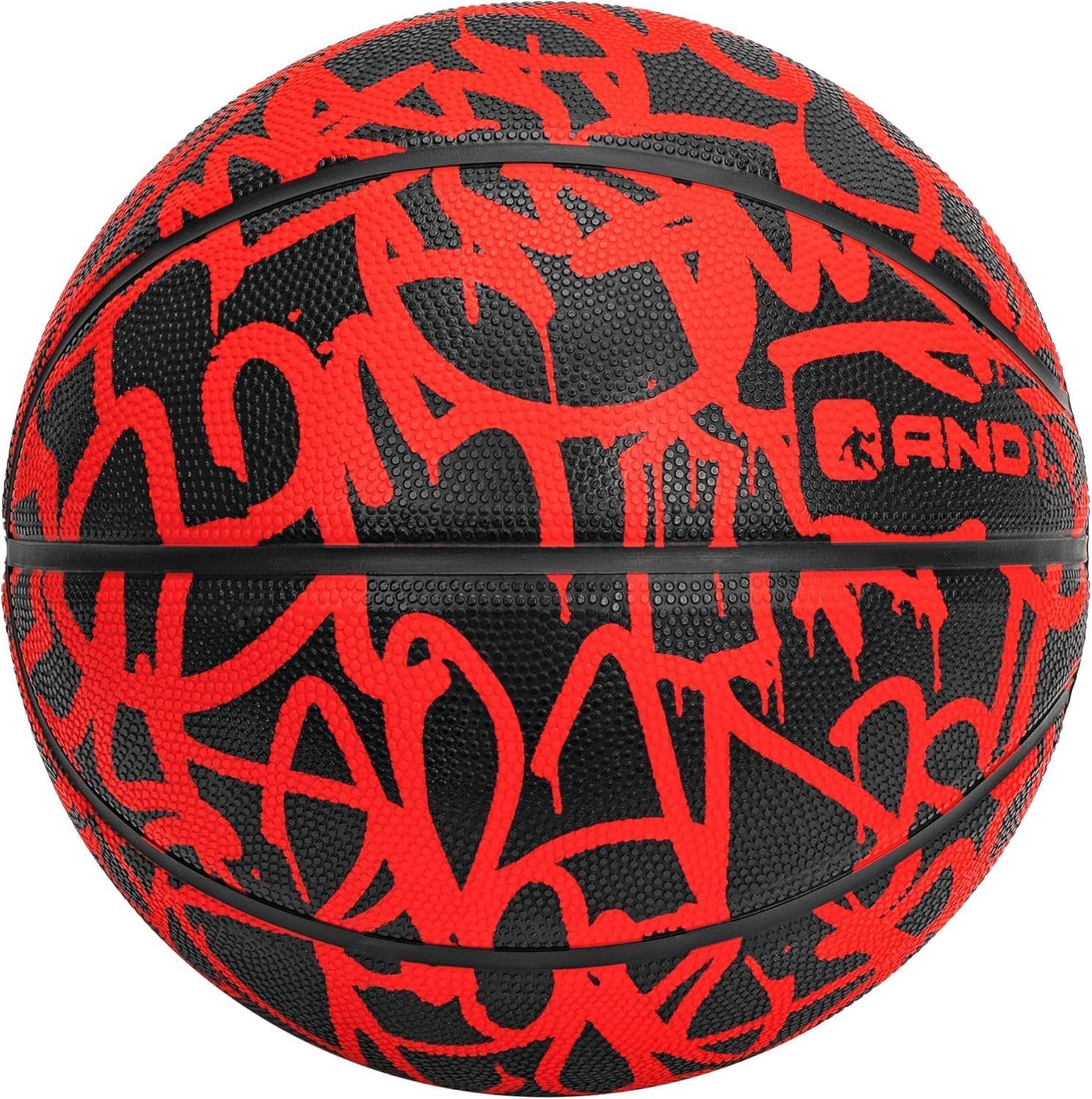 AND1 Fantom Graffiti Rubber Basketball – Streetball for Indoor and Outdoor Use, Deep Channel Construction and Durability