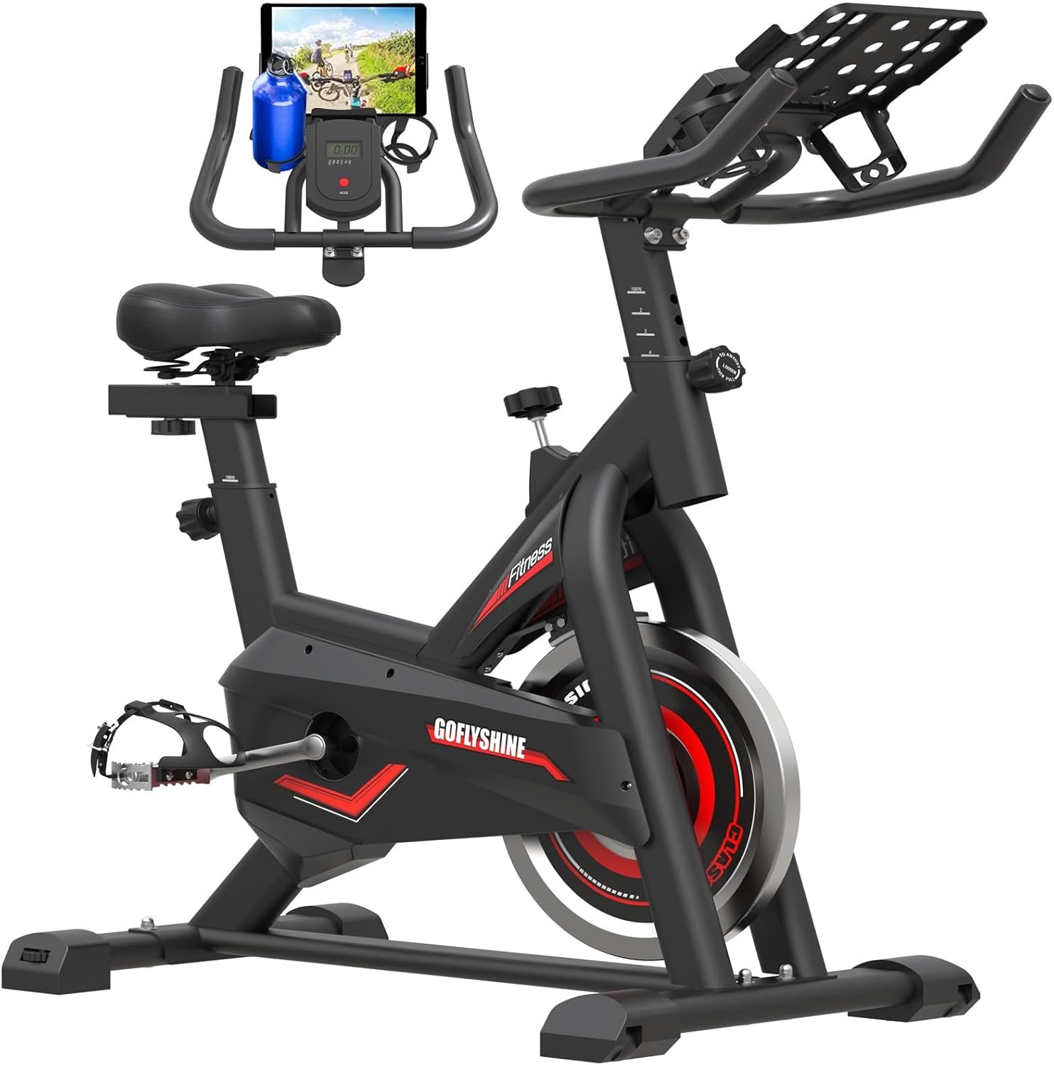 Exercise Bikes Stationary,Exercise Bike for Home Indoor Cycling Bike for Home Cardio Gym,Workout Bike with Mount & LCD Monitor,Silent Belt Drive